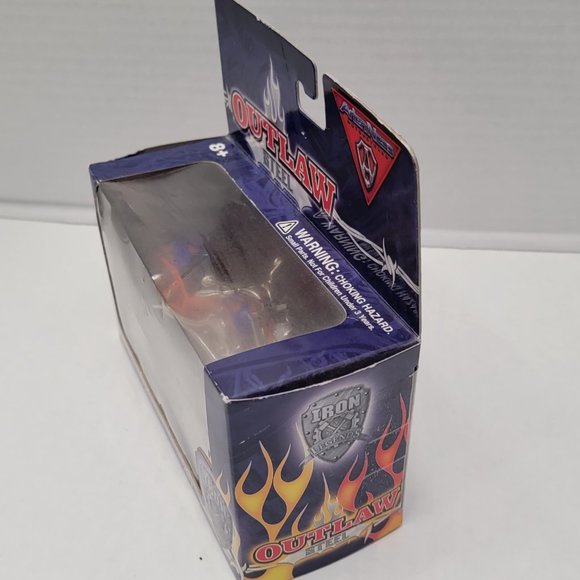 New Outlaw Steel Iron Legends Orange Blue w Flame Motorcycle DieCast Metal 1:18 - Picture 10 of 15